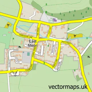 Street map sample of East Meon, Hampshire