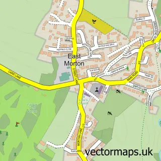 Street map sample of East Morton, West Yorkshire