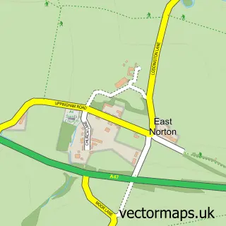 Street map sample of East Norton, Leicestershire