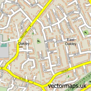 Street map sample of East Oakley, Hampshire