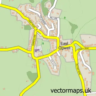 Street map sample of East Ogwell, Devon