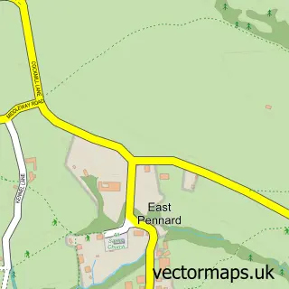 Street map sample of East Pennard, Somerset