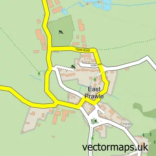 Street map sample of East Prawle, Devon