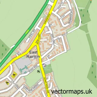 Street map sample of East Rainton, Tyne & Wear