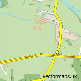 Street map sample of East Stoke, Dorset