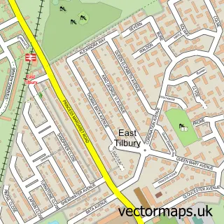 Street map sample of East Tilbury, Essex