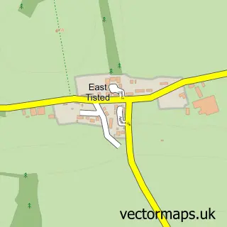 Street map sample of East Tisted, Hampshire