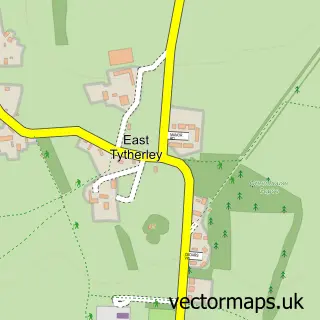 Street map sample of East Tytherley, Hampshire