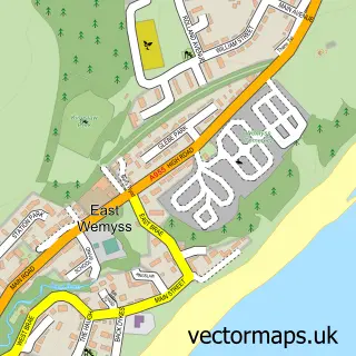 Street map sample of East Wemyss, Fife