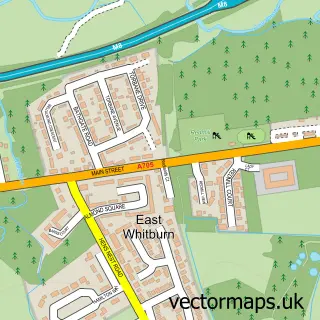 Street map sample of East Whitburn, West Lothian