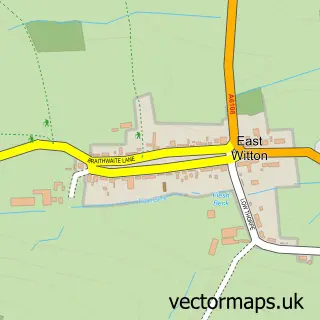 Street map sample of East Witton, North Yorkshire
