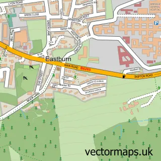 Street map sample of Eastburn, West Yorkshire