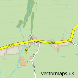 Street map sample of Eastby, North Yorkshire