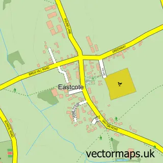 Street map sample of Eastcote, Northamptonshire