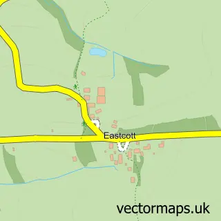 Street map sample of Eastcott, Cornwall