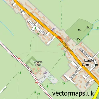 Street map sample of Easter Compton, Gloucestershire
