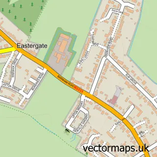 Street map sample of Eastergate, West Sussex
