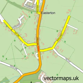 Street map sample of Easterton, Wiltshire