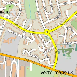 Street map sample of Eastfield, North Yorkshire