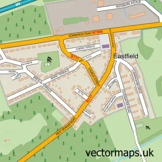 Street map sample of Eastfield, Lanarkshire
