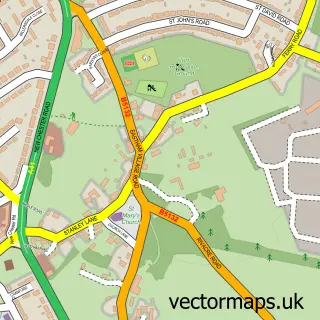 Street map sample of Eastham Village, Merseyside