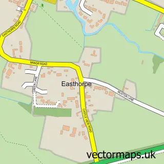 Street map sample of Easthorpe, Leicestershire