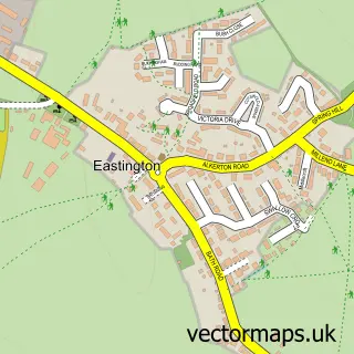 Street map sample of Eastington, Gloucestershire