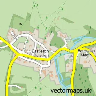 Street map sample of Eastleach Turville, Gloucestershire