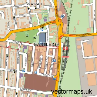 Street map sample of Eastleigh, Hampshire