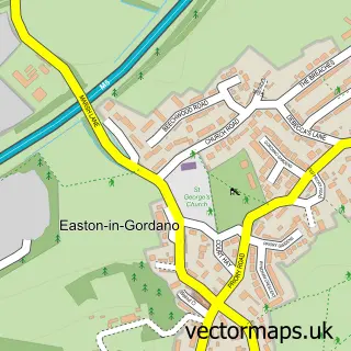 Street map sample of Easton in Gordano, Somerset