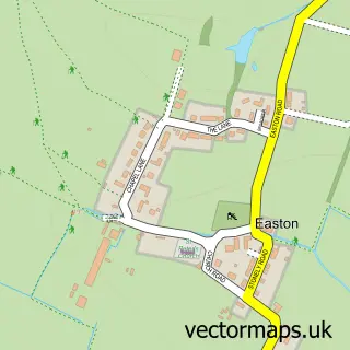 Street map sample of Easton, Cambridgeshire