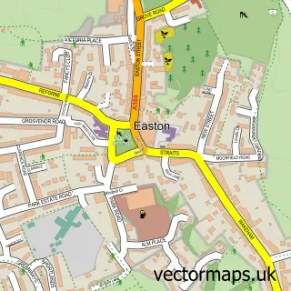 Street map sample of Easton, Dorset