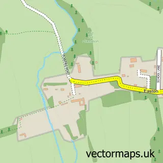 Street map sample of Easton, Lincolnshire