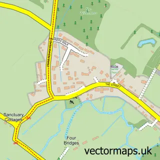 Street map sample of Easton, Suffolk