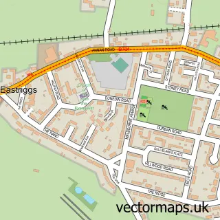Street map sample of Eastriggs, Dumfries