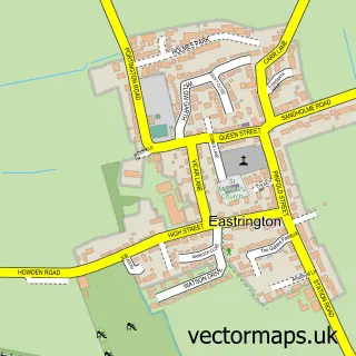 Street map sample of Eastrington, East Riding of Yorkshire
