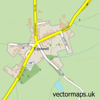 Street map sample of Eastwell, Leicestershire