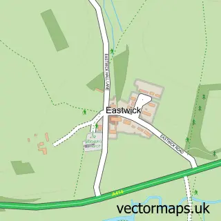 Street map sample of Eastwick, Hertfordshire