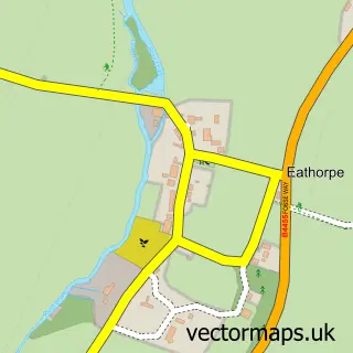 Street map sample of Eathorpe, Warwickshire