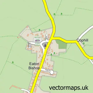 Street map sample of Eaton Bishop, Herefordshire