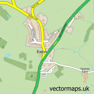 Street map sample of Eaton, Cheshire