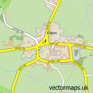 Street map sample of Eaton, Cheshire
