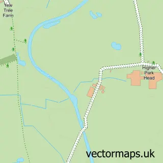Street map sample of Eaves, Lancashire