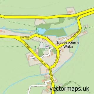 Street map sample of Ebbesbourne Wake, Wiltshire