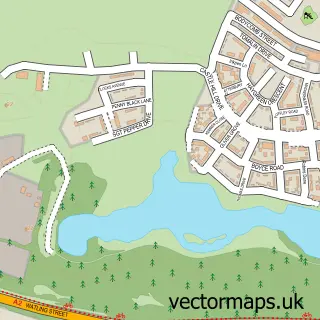 Street map sample of Ebbsfleet Valley, Kent