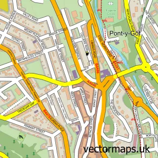 Street map sample of Ebbw Vale, Gwent