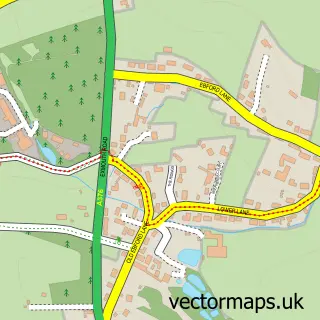 Street map sample of Ebford, Devon