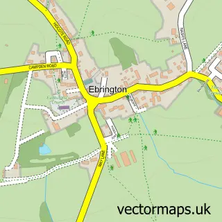 Street map sample of Ebrington, Gloucestershire