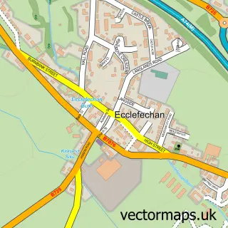 Street map sample of Ecclefechan, Dumfries