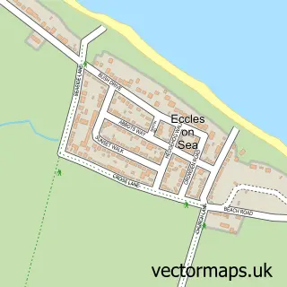 Street map sample of Eccles on Sea, Norfolk